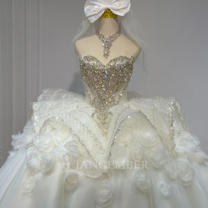 Robes de mariée de bal Jancember XS258 Glamorous Sweetheart avec fleurs 3D pour femmes - Product Image 5