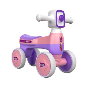 Patinete eléctrico ligero con música para niños de 1 a 3 años, carrito de equilibrio con cuatro ruedas de plástico, a la venta, nuevo diseño