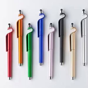 2 in 1 Phone Holder Capacitive Stylus Twist Metal <b>Ballpoint</b> <b>Pen</b> Hook Clip Stand Function Rotating Advertising Signature <b>Pen</b> - Product Image 3