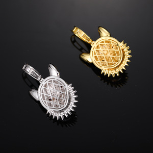 Pendentif Griffe de Bouledogue Français 3D Hip Hop pour Hommes, en Argent Sterling 925 Plaqué Or, avec Moissanite VVS et Yeux Rouges - Product Image 6