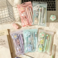 Ensemble de papeterie 7 pièces, coffret cadeau, esthétique soignée, pour étudiants et enfants, souvenir éducatif, rentrée scolaire, fournitures scolaires, stylo, gomme