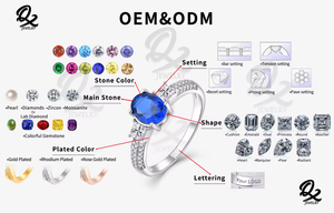 QX moda venta al por mayor personalizado plateado 925 plata esterlina circón diamante para mujeres boda anillo señoras joyería anillos - Product Image 6