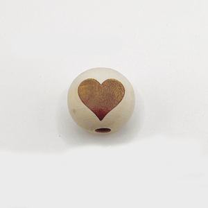 Perles en bois naturel 20MM en gros motifs gravés au laser visages bois bricolage perles artisanales pour la fabrication de bijoux - Product Image 2