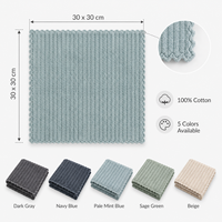 Serviette de visage Fictory Direct en coton biologique tissé 300 GSM 30x30cm, épaisse, absorbante et à séchage rapide pour activités intérieures et extérieures