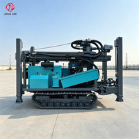 Foreuse hydraulique portable diesel JHS-200 sur chenilles en caoutchouc pour puits d'eau, machine de forage de puits de 200 m entièrement hydraulique