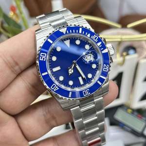 Reloj de Buceo para Hombre, Dos Tonos, Esfera Azul, Acero Inoxidable, Dorado, Automático, Mecánico, Deportivo, con Indicador de Fecha - Product Image 1