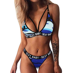 SacKnove T912 Date Femmes Léopard Camouflage Extrême Mots Chauds Sous-Vêtements Plage Split Maillots De Bain Sexy Lingerie Bikini - Product Image 6