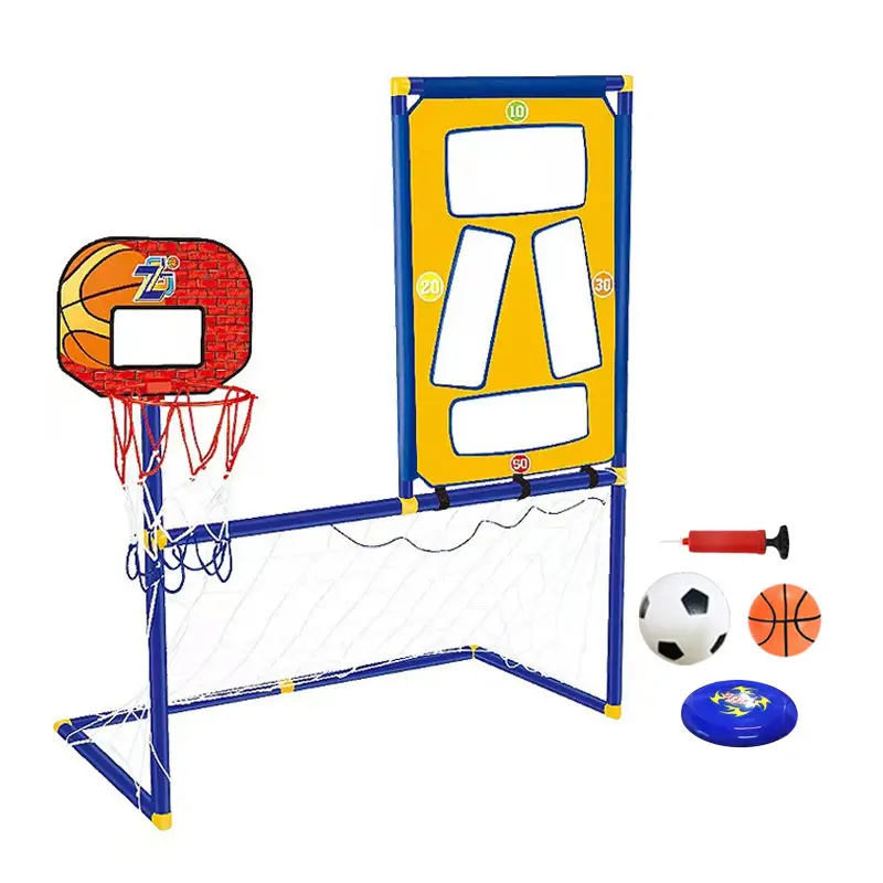 EPT Hot Selling 3 in 1 Rollenspiel Kinder Sport Simulieren Basketball Fußball und Flugs cheibe Spiel Spielzeug für Kinder