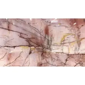 カウンタートップ用のブラジルのエキゾチックなナチュラルピンクの珪岩スラブ