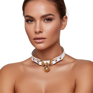 Pinksm Femdom Slave Neck Collar Bondage Gear Leash Bell SM Fetish Role Play Restraint Choker Soumis Érotique pour jeu érotique - Product Image 2