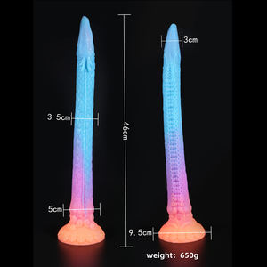 Glow-in-the-Dark Luminous Silicone Creature Cock Anal Plug Tentáculo 46cm Super Long Snake Animal Dildo Fantasy Monster Butt Plug - Product Image 4