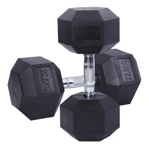 2.5kg ~ 50kg toptan spor kauçuk dökme demir hex dumbbells seti