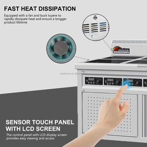مواقد طباخ حثي صناعي 4 6 5 كيلو وات مجموعة طبخ كهربائية تجارية قائمة بذاتها مع كابينة - Product Image 5