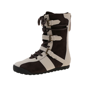<span class=keywords><strong>Botas</strong></span> cortas informales con cremallera trasera y correa Retro a la moda para mujer, <span class=keywords><strong>botas</strong></span> ajustadas de tubo medio de fondo plano, <span class=keywords><strong>botas</strong></span> vaqueras al tobillo - Product Image 6