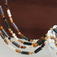 Collar de Perlas de Agua Dulce y Piedras Naturales Hecho a Mano, Estilo Vintage, Ligero, de Lujo, Retro, para Mujer, Venta al Por Mayor