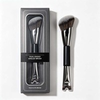 Private Label 2-in-1 Nasen-Schatten-Make-up-Pinsel mit U-Form Synthetikfasern für Kontur-Rouge Professionelles Make-up