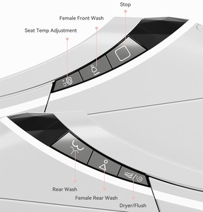 Asiento de Inodoro Eléctrico Inteligente con Bidé, Pantalla de Cristal, Sin Presión de Agua, Protección de Espuma, Doble Boquilla, Descarga Automática - Product Image 3