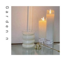Porte-bougie en verre côtelé, design nordique moderne, 10oz