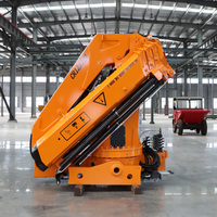 Grue de camion de 1 à 12 tonnes avec flèche articulée hydraulique télescopique, moteur, boîte de vitesses et pompe pour le levage de marchandises