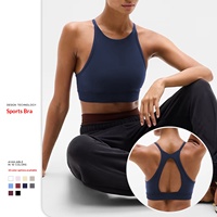 Soutien-gorge de sport pour femme à dos ajouré, maintien élevé, en nylon et élasthanne respirant, idéal pour le yoga, le Pilates et la course à pied