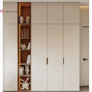 Puerta de Madera Maciza de Estilo Moderno con Acabado Lacado en Color Blanco, Puertas Batientes <span class=keywords><strong>para</strong></span> Armarios, Ecológicas, Personalizadas <span class=keywords><strong>para</strong></span> Dormitorio - Product Image 2