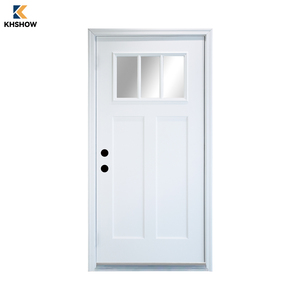 Nuovo Design bianco in fibra di vetro composito porta d'ingresso esterno impermeabile porte d'ingresso anteriori con telaio - Product Image 2