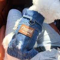 Veste en jean tendance pour animaux de compagnie, tailles XS-XL, pour petits chiens, chats, Teddy, Bichon, Pomeranian, Corgi, chiot
