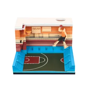 Papel tallado artesanía regalo lágrima notas adhesivas baloncesto fe 3D Bloc de notas