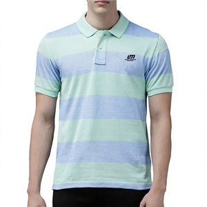 Chemise à manches courtes unie pour homme en tissu tricoté, décontractée, avec logo imprimé sur le devant, motif tissé, séchage rapide, coupe classique - Product Image 1