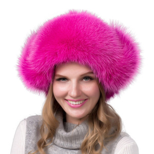 Gorro de Piel de Zorro Auténtica, Color Rosa, con Orejeras, para Mujer, Nuevo Modelo <span class=keywords><strong>2019</strong></span> - Product Image 1