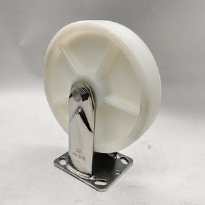 ล้อไนลอน PA6 ขนาด 8 นิ้ว 200 มม. แบบยึดติด พร้อมล้อสแตนเลส รับน้ำหนัก 400 กก. สำหรับรถเข็น ตู้คอนเทนเนอร์ ล้อเลื่อนสำหรับงานหนัก - Product Image 2