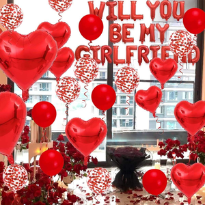 <span class=keywords><strong>Palloncino</strong></span> a Forma di Cuore Rosso 'Vuoi Essere la Mia Fidanzata?' 18 Pollici in Alluminio Adatto per San Valentino - Product Image 4