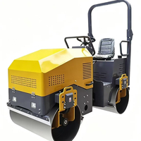Compacteur vibrant à double tambour, à poussée manuelle, avec siège de conduite, diesel