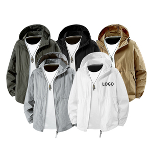Men's UPF50+ Sun Protection Loose Fit <strong>Long</strong> Sleeve Windbreaker <strong>Hoodie</strong> 100% Nylon Lightweight Quick Dry Custom Logo - Product Image 2