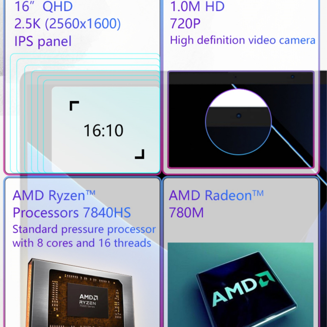 16インチAMD Ryzen R7 8845HS 5.1GHZ 8 CORE 16スレッドノート