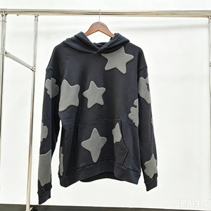 เสื้อฮู้ดดี้ผู้ชายคุณภาพสูง 100% ผ้าฝ้าย เสื้อสเวตเชิ้ตแบบสวมหัว สตรีทแวร์ ชุดวอร์ม ผ้าเดนิม หนานุ่ม พิมพ์ลายพัฟฟ์ เสื้อฮู้ดดี้เท่ๆ - Product Image 2