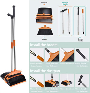 Escoba larga y recogedor de polvo, accesorio de fácil limpieza 3 en <span class=keywords><strong>1</strong></span>, soporte vertical, conjunto de recogedor de polvo - Product Image 6