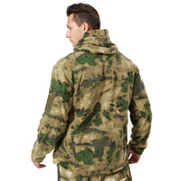 Veste à capuche tactique d'extérieur en polaire épaisse camouflage imprimée pour homme
