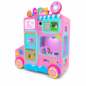 Automatic Cotton Candy Machine Commercial Vending Kiosk With Colorful Lighting And Vehicle Shaped Cabinet Design - Product Image 1
