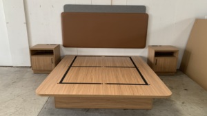 Nhà Máy Tùy Chỉnh Thiết Kế Mới Chất Lượng Tốt Phòng Ngủ Đặt Trong Độ Bóng Cao Hoàn Thành Nữ Hoàng Kích Thước Giường Gỗ - Product Image 2