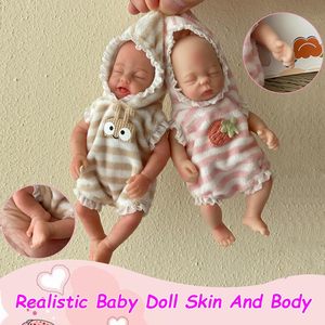 Poupée de mode pour bébé fille en silicone de 6 pouces, mini jouet en peluche réaliste, poupée endormie - Product Image 4