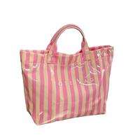 Sac fourre-tout sophistiqué en PVC rayé, imperméable, doux, élégant, léger, avec bouton magnétique, simplicité urbaine, été, automne, hiver