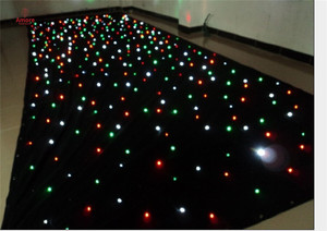 Haute qualité <span class=keywords><strong>LED</strong></span> étoile rideau RGB 3in1 ciel étoilé ignifuge velours extérieur IP44 DMX512 contrôle DJ événement toile de fond décoration - Product Image 5