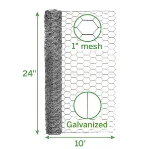 Valla de animal con agujero pequeño de 1/2 "y 3/4 pulgadas, cerca de malla de alambre de pollo hexagonal galvanizado