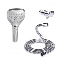 HOMEDEC Ensemble de douche à main en plastique chromé, design moderne, haute pression, économie d'eau, avec support de tuyau de douche mural, garantie 3 ans