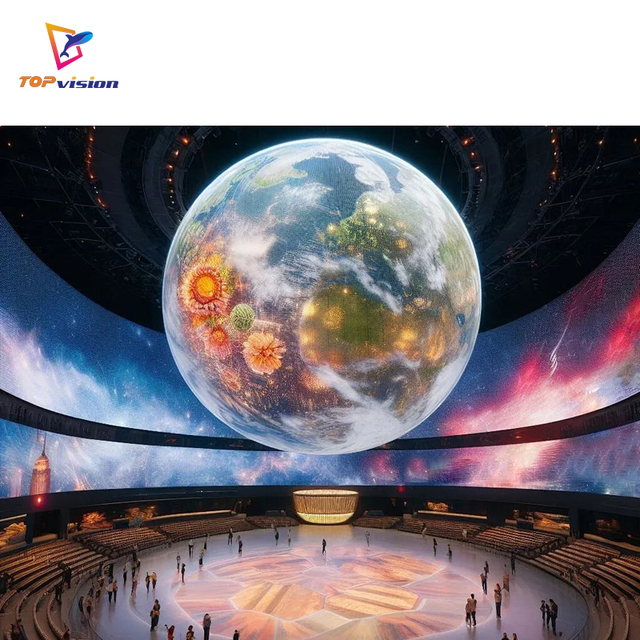 Topvision Flexible Sphere Mechanically Rotating Matrix LED Display Ball Screen Indoor Elevator SDK OEM Exhibition Advertisement