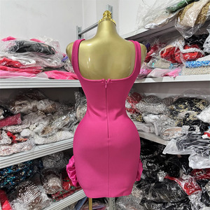 Abito da sera corto <span class=keywords><strong>senza</strong></span> maniche con scollo a V, con strass e cristalli, <span class=keywords><strong>senza</strong></span> <span class=keywords><strong>spalline</strong></span>, con spacco e schiena scoperta, alla moda, più venduto, Sette Colori 2026 - Product Image 3