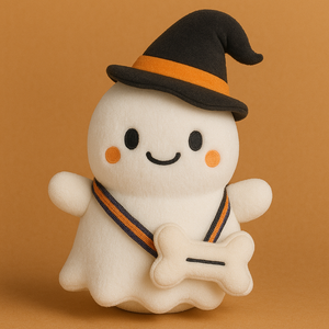 Peluche de Fantasma de Halloween Personalizado con Sombrero de Bruja, Alas de Murciélago y Linda Bolsa, Fantasma de Peluche con Bolsa de Dulces para Regalo Infantil - Product Image 2