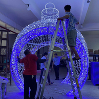3D grand papillon éclairé anges de noël décorations de cour flocon de neige led arc lumière Motif lumières décoration de noël extérieur