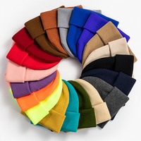Fabricant de bonnets personnalisés avec logo, broderie, 60 couleurs, bonnet tricoté uni, bonnet d'hiver chaud, design personnalisé
